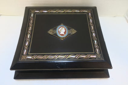 Antique Ebonized Jewelry or Letter Box