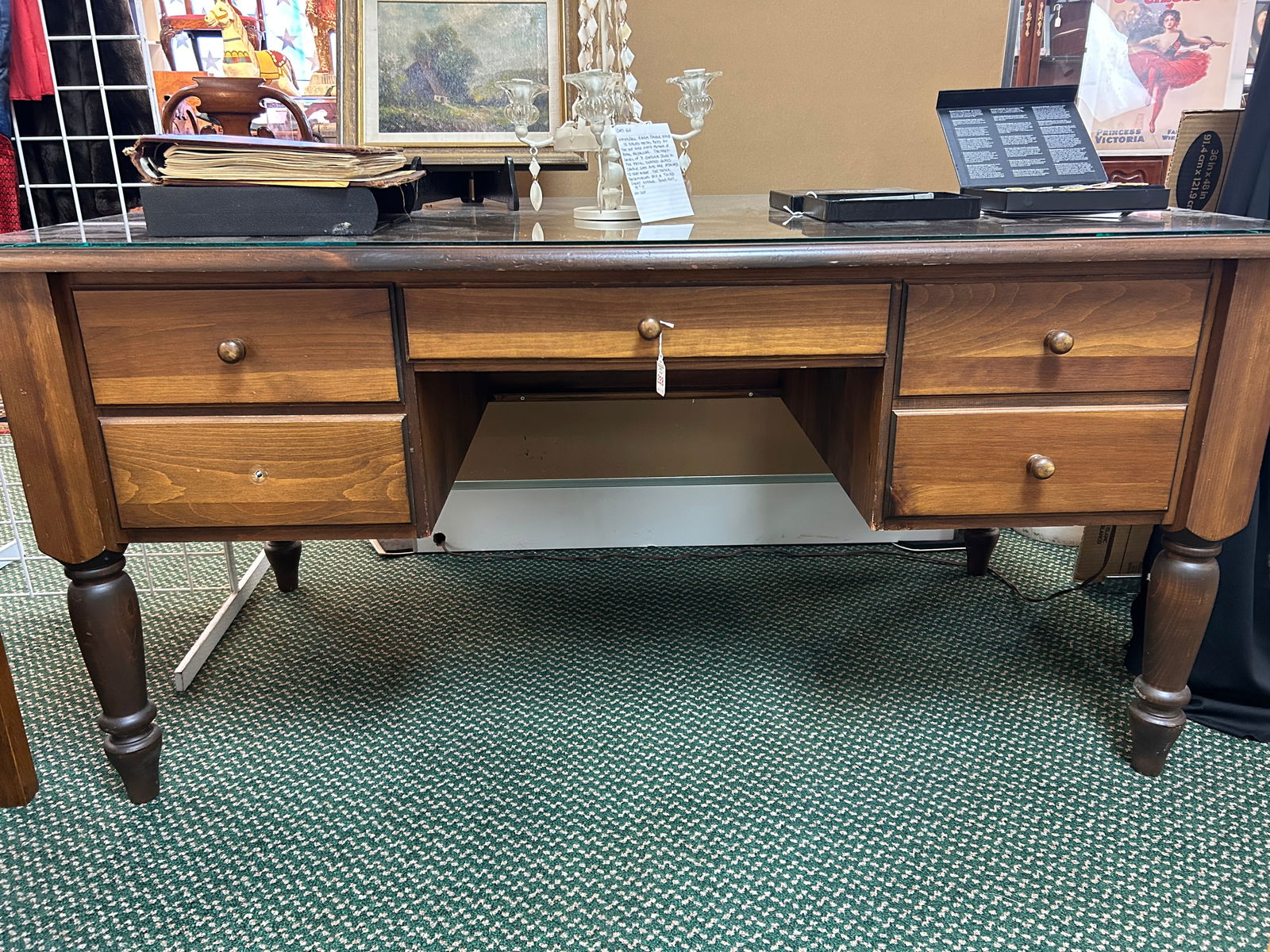 NAKED FURNITURE OF TIDEWATER Large Pine Desk (1 of 3)