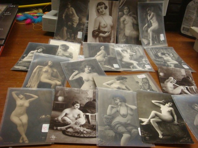 Forty 1920's Naughty French Postcards:: Forty 1920's Naughty French Postcards: Coy Provocative Poses of Nameless Models and Anonymous Photographers Not Meant to be Sent Through Mail. For Respectability Women Were Posed as in Academic Painti