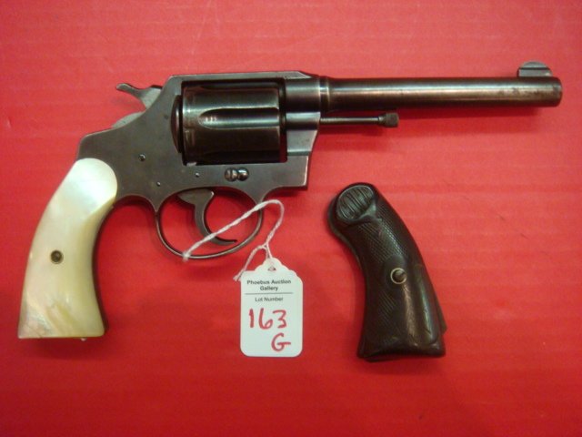 COLT POLICE POSITIVE SPECIAL, 32-20 Revolver:: COLT POLICE POSITIVE SPECIAL, 32-20 Revolver: Mother of Pearl Grips with Colt's Original Provided. Operable, Very Good Condition, 5" Barrel, Blue. NSN. Federal Firearms Rules, No Foreign Sales. (400-6