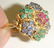 18K Yellow Gold Floraform Cluster Cocktail Ring: - 2