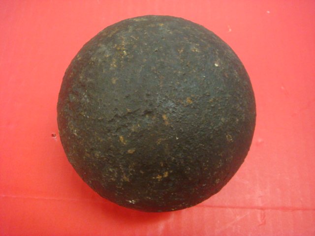 Cannon Ball for 12 Pound Civil War Napoleon Cannon:: Cannon Ball for 12 Pound Civil War Napoleon Cannon: Cannon Ball Recovered from the Confederate Works at Burgess Mill in 1865. Owner's Family Owned the Mill and Used the Solid Shot in Mole Traps After