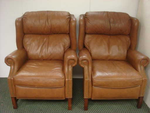 Two Motioncraft By Sherrill Leather Recliners Two Motioncraft By Sherrill Leather Recliners See Sold Price