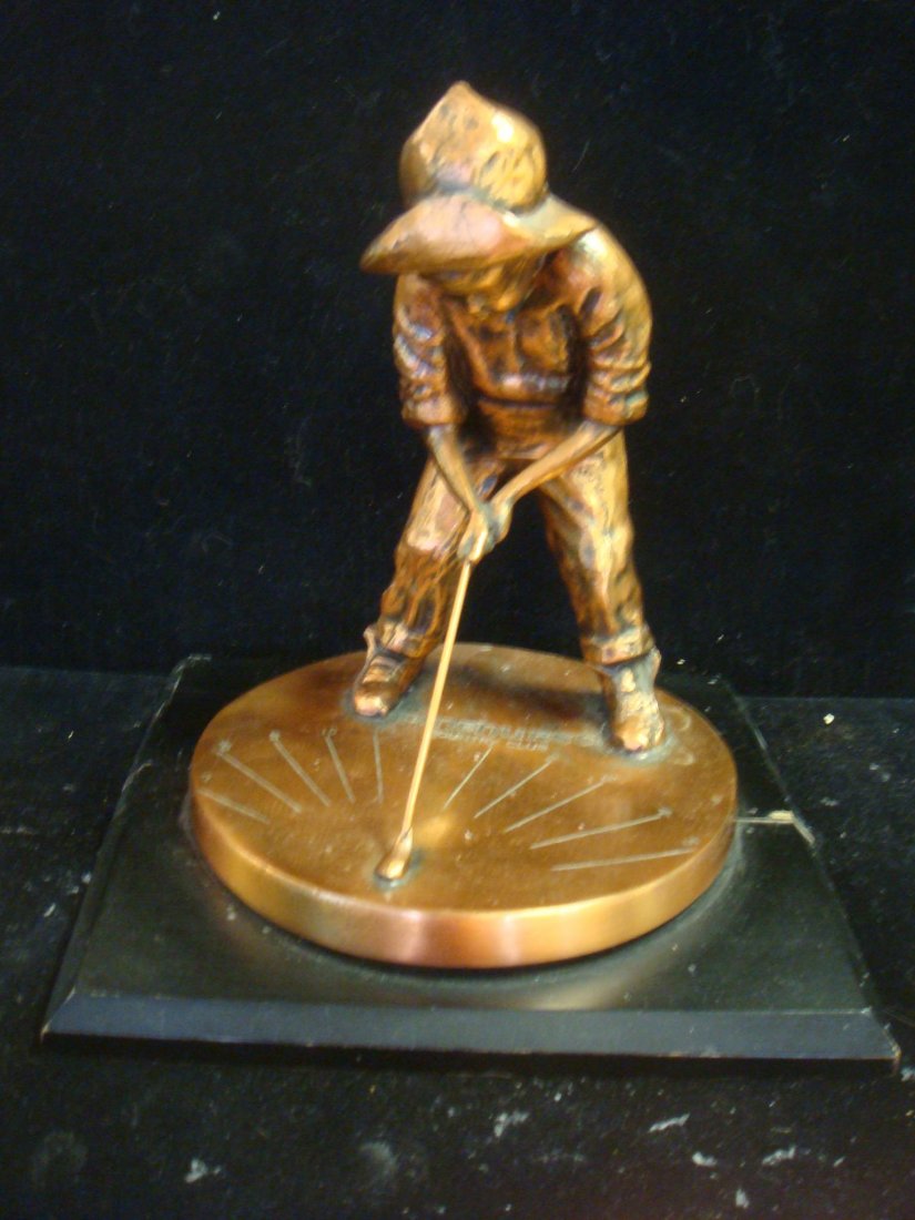Bronze "Putter Boy" Pinehurst Golf Trophy:: Bronze "Putter Boy" Pinehurst Golf Trophy: From Yearly North/South Amateur Invitational Tournament at Country Club. Symbol & Logo of the Resort. Made by Balfour. Original Sculpture Done in 1912 by Luc