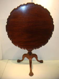 Mahogany Chippendale Style Bird Cage Tilt Top Table: