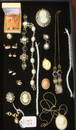 Assemblage of Cameo/Pearl/Rhinestone Costume Jewelry: