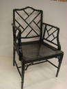 Faux Bamboo Chair with Cane Seat: