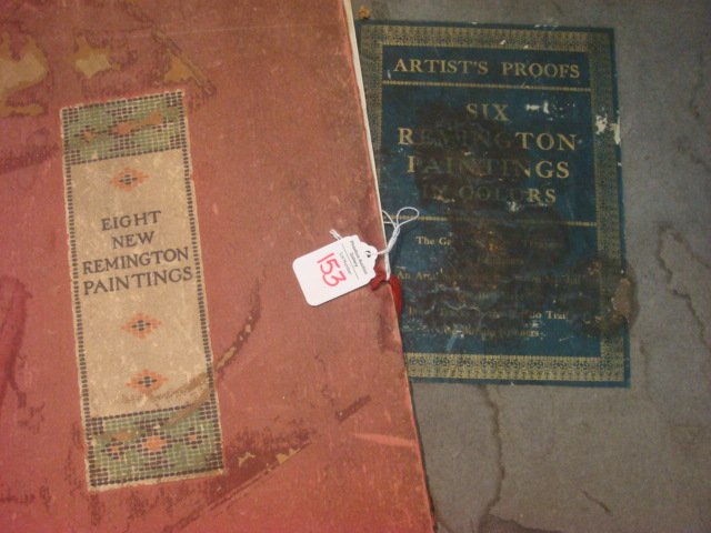 13 FREDERIC REMINGTON Prints of the Old West:: 13 FREDERIC REMINGTON Prints of the Old West: Six 17 1/2" x 23 1/2" Color Prints CA 1905, Water Damage not on Image. Seven 11 1/2" x 16 1/2" Color Prints CA 1908. Classic Remington Western Images Read