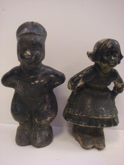 Dutch Boy and Girl Cement Yard Statues