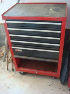 CRAFTSMAN Five Drawer Rolling Tool Chest & Tools:: CRAFTSMAN Five Drawer Rolling Tool Chest & Tools: Automotive Tools and Wrenches Included. (300-500)