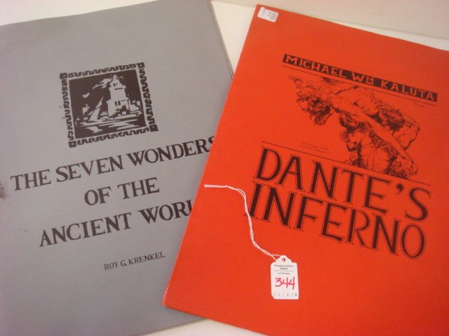 Two Signed Art Portfolios:: Two Signed Art Portfolios: they Include "The Seven Wonders of the Ancient World", Numbered 247/1,000, Signed by Roy G. Krenkel. Copyright 1975, 1 Missing. Also, "Dante's Inferno" by Michael Wm. Kaluta