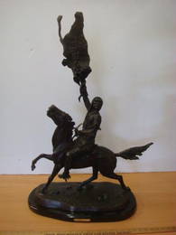 FREDERIC REMINGTON "BUFFALO SIGNAL" Bronze Recast: