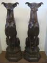 48" Tall Bronze Art Deco Greyhound Gatekeepers: