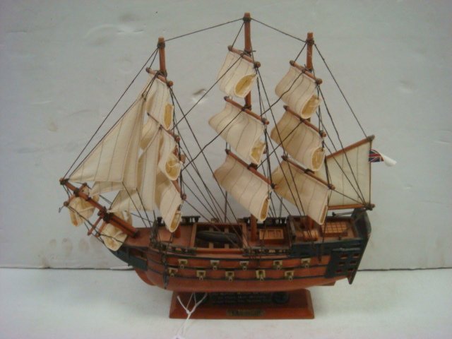 H.M.S. Victory Model Ship:: H.M.S. Victory Model Ship: Launched in 1765, Drydocked in 1922. Oldest Commissioned War Ship in the World. Handcrafted Replica Given as Prize in 10K Run in 2004 at Mariners Museum. 13"t X 13"L. (60-80