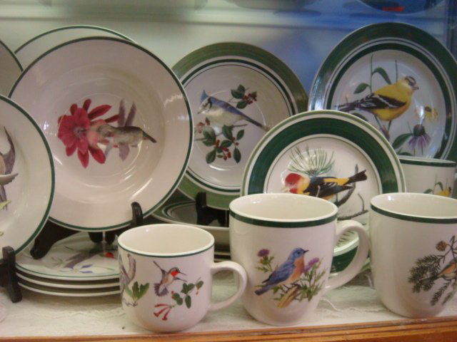 Two National Wildlife Federation Dinnerware Sets:: Two National Wildlife Federation Dinnerware Sets: 20 Piece Hummingbird Set Includes Four Each, Dinner and Salad Plates, Soup Bowls, Cups and Saucers. Each with a Different Hummingbird and Plant. Inclu