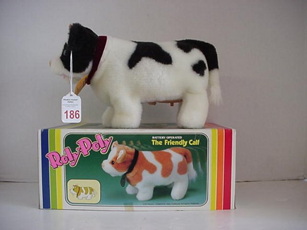 186: Roly Poly Battery Operated Friendly Cow in Box: