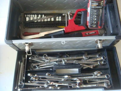 Stack-On Toolbox And HUSKY Mini-Box:: Stack-On Toolbox And HUSKY Mini-Box: Both are Filled with Sockets, Wrenches, Hack-Saw, Hammers, Adapters, Drill Bits And More. (50-100)