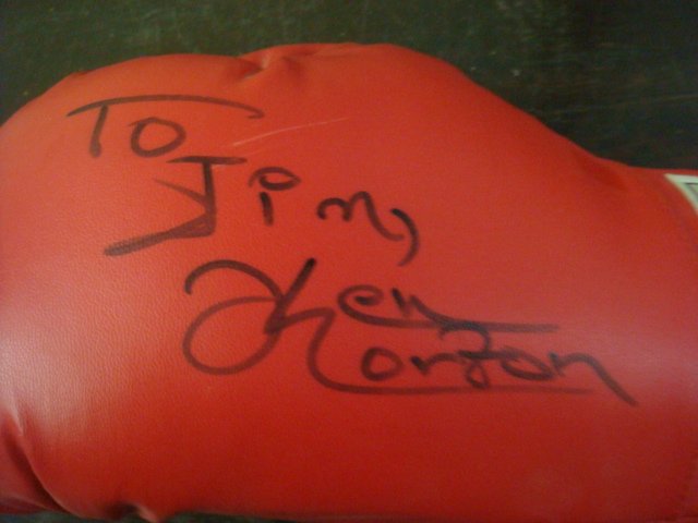 KEN NORTON Autographed EVERLAST Boxing Glove:: KEN NORTON Autographed EVERLAST Boxing Glove: Signed "To Jim, Ken Norton". Good Readable Signature. (100-250)