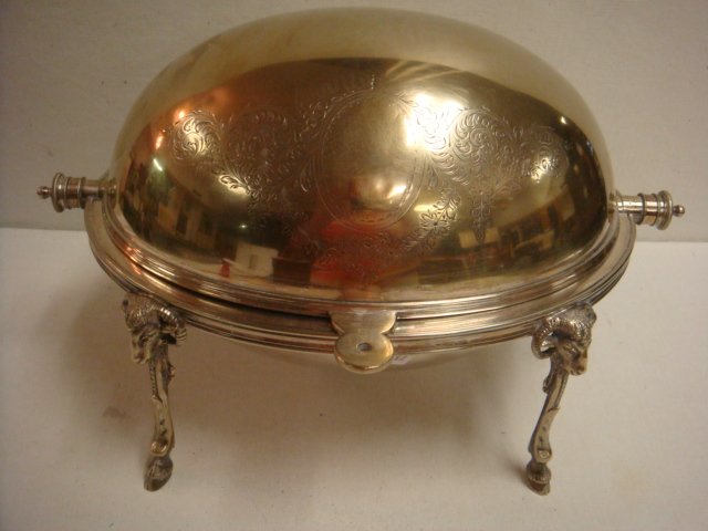 Silver-plate Domed Breakfast Server: (1 of 3)
