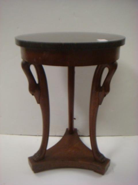 Vintage Neoclassical Style Marble Top Swan Table: (1 of 3)