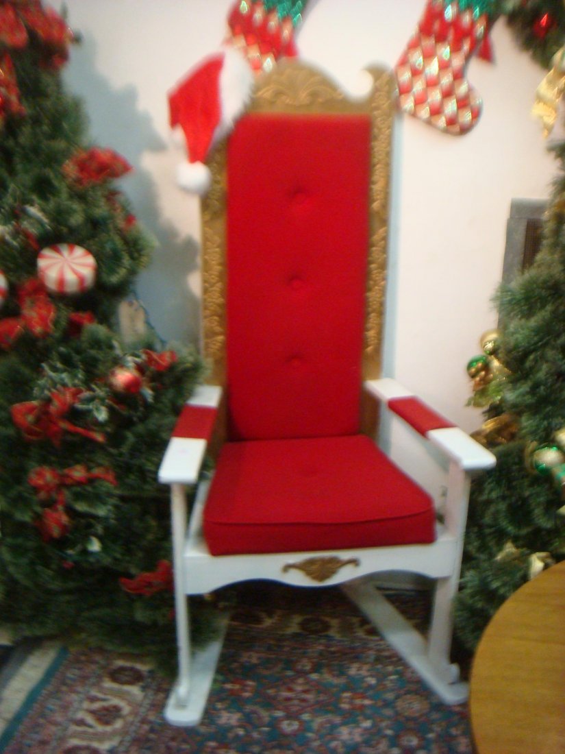 Hand Made Red Gold and White Santa Chair: (1 of 3)
