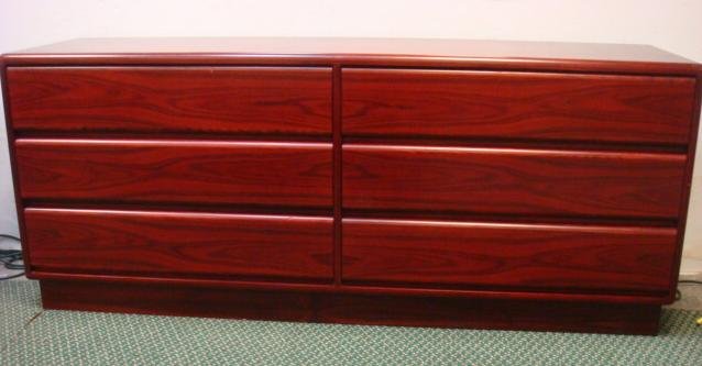 Mobican Rosewood Skovby Sideboard:: Mobican Rosewood Skovby Sideboard: Modern Design Scandinavian Rectangular Sideboard. Two Pairs of 3 Drawers. Sophisticated and Sleek Mahogany Secondary, 63" X 16" X 42". Originally $1800. (600-800)