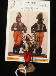 54mm Model Soldier by Bruno Leibovitz, "LASALLE":: 54mm Model Soldier by Bruno Leibovitz, "LASALLE": Hand painted Model of Napoleon's Famous Hussar General. From Leibovitz Series "LE CIMER" Excellent Condition with Painting Card and Directions. Made