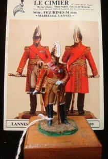 54mm Model Soldier by Bruno Leibovitz, "LANNES":: 54mm Model Soldier by Bruno Leibovitz, "LANNES": Hand painted Model of Napoleon's Famous Grenadier Marshal, From Leibovitz Series "LE CIMER", Excellent Condition with Painting Card and Directions,
