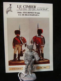 54mm Model Soldier by B. Leibovitz "E de BEAUHARNAIS":: 54mm Model Soldier by B. Leibovitz "E de BEAUHARNAIS": Unpainted Model of Josephine's Son and Marshall of France in Uniform of Colonel des Chasseurs a'Cheval de la Garde. With Painting Card and