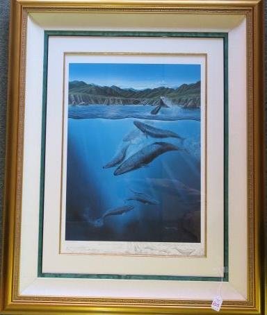 RL NELSON "Bixby Bridge Creek, CA" AP with Remarque:: RL NELSON "Bixby Bridge Creek, CA" AP with Remarque: Robert Lyn Nelson. Artist Proof Print with Remarque. Marine Wildlife Artist, 1955- . Pencil Signed Remarque Across Bottom. Laid on Paper. Professio