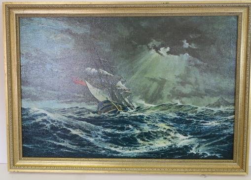 K. A. GRIFFIN, "HMS Bounty Cape Horn" Enhanced Print:: K. A. GRIFFIN, "HMS Bounty Cape Horn" Enhanced Print: Keith A. Griffin (1927- ) British Marine Artist. HMS Bounty Rounds Cape Horn and Sails to Bread, Fruit, Polynesian Princesses, Mutiny and Eternal