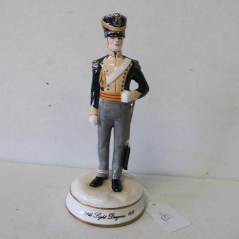 MICHAEL SUTTY "Trooper, 11th Light Dragoons, 1815:: MICHAEL SUTTY "Trooper, 11th Light Dragoons, 1815: Bone Porcelain Figurine of English Waterloo Cavalry Trooper. #115 in Limited Edition of 250. Hand painted. 7" Tall. No Chips, Cracks or Breaks. Missi