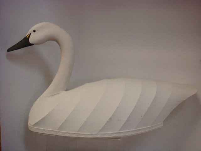 Signed NICK SAPONE White Swan Canvas Decoy: (1 of 4)