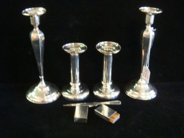 Two Pairs of Sterling Silver Candlesticks, More: (1 of 6)
