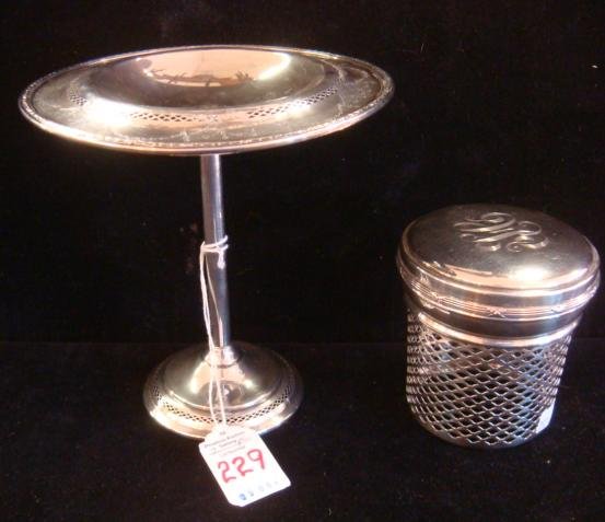 Sterling Silver Compote and Jam Jar Holder: (1 of 3)