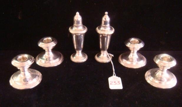 Sterling Silver Candlesticks, Salt & Pepper Shakers: (1 of 3)
