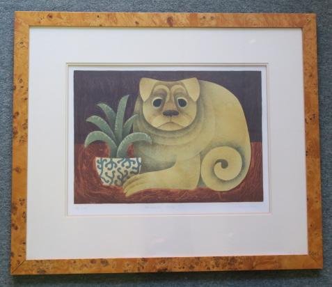 CAROL JABLONSKY Signed Lithograph, Chinese Dog: (1 of 4)