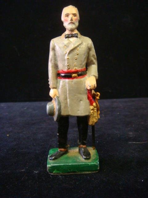 Metal Model Soldier, ROBERT E. LEE BY R T BRADY:: Metal Model Soldier, ROBERT E. LEE BY R T BRADY: 4 1/2" Tall Model Soldier of Confederacy's Greatest General in Formal Confederate Uniform with Sword. (-)
