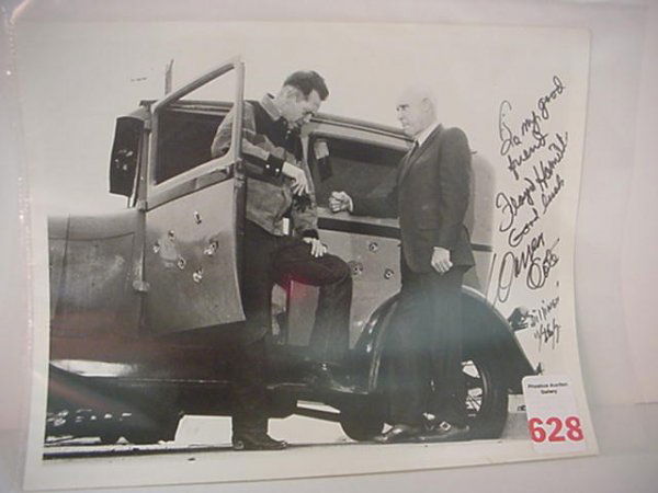 Autograph Warren Oates on Dillinger Movie Glossy: 628. Autograph Warren Oates on Dillinger Movie Glossy: Autograph with Indicer "Dear Floyd If You Need Any Help Call Me JD Warren Oates" to Floyd Hamilton Public Enemy #1 and Member of Bonnie & Clyde G