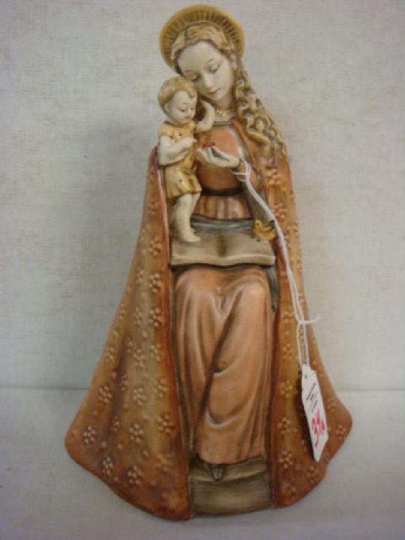 Rare Brown Cloak HUMMEL Flower Madonna:: Rare Brown Cloak HUMMEL Flower Madonna: #10/1. Incised Crown Mark. Green Stamped Germany in Circle. M.J. Hummel on Back. 8 1/"T. (500-700)