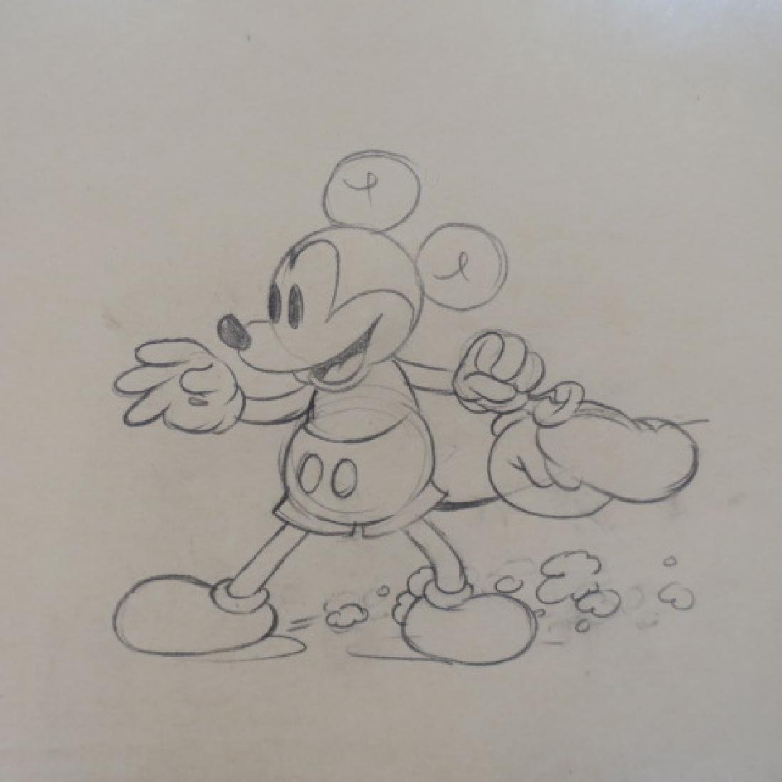 Production Drawing "Mechanical Man" Cartoon:: Production Drawing "Mechanical Man" Cartoon: Mickey Cartoon Released 6/17/33 with Boxing Gloves. Construction Drawing of Character in Motion Used in Planning for Cels. Classic Image Done in Graphite A