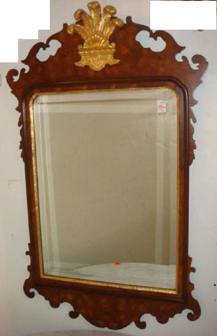 Williamsburg Reproduction Prince of Wales Mirror:: Williamsburg Reproduction Prince of Wales Mirror: Georgian Mirror, CWLG5. Carved Burl Walnut, Original was Made Between 174Original is Currently in Raleigh Tavern. On Line Price $1975.00 (900-1200)(-)