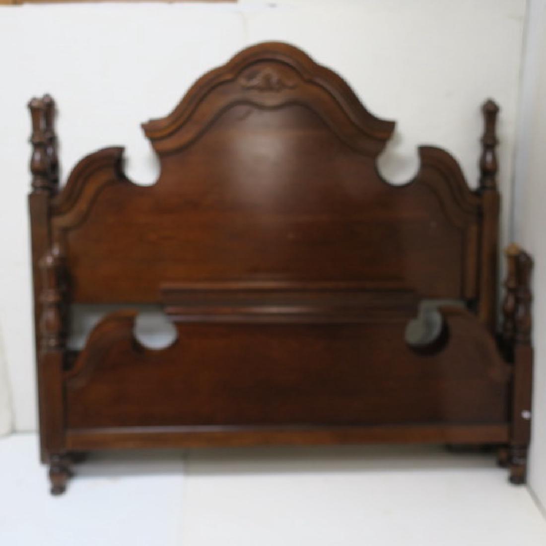 Pair of Mahogany Full Size Beds with Rails:: Pair of Mahogany Full Size Beds with Rails: Shaped Headboards are 56"T with Applied Medallions. (150-300)