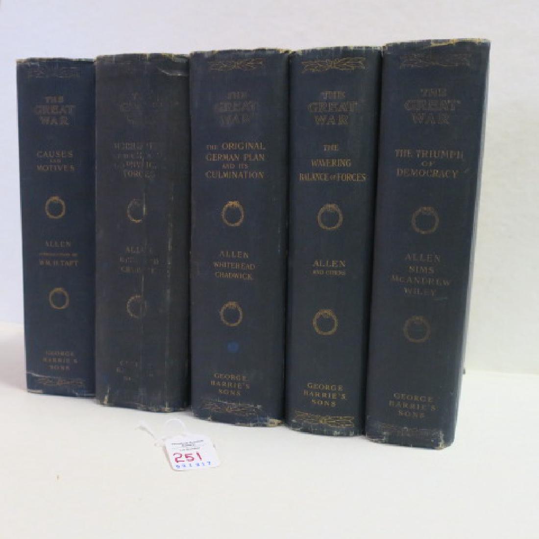 THE GREAT WAR Five Volumes, George H Allen:: THE GREAT WAR Five Volumes, George H Allen: Introduction by William Howard Taft, Published by George Barre Sons in Philadelphia, 1915-1921. Detailed Five Volume History of the First World War. (100-20