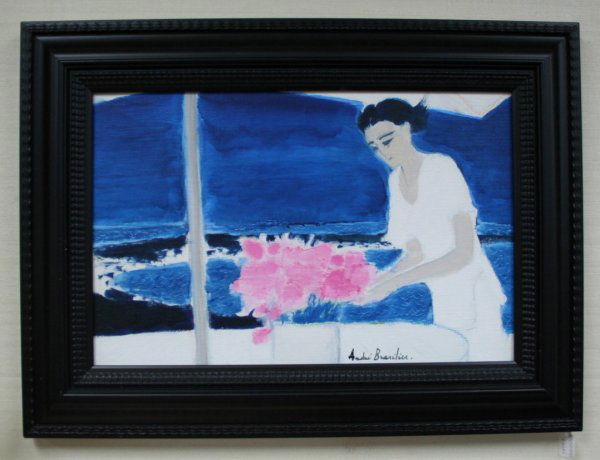 ANDRE BRASILIER - 20th Century French school. "Soi: ANDRE BRASILIER - 20th Century French school. "Soir a Golfe Juan." Oil on canvas. Signed lower right. Titled on stretcher. 10" x 15 1/2". In black wood frame. With "Certificate of Expertise" from the