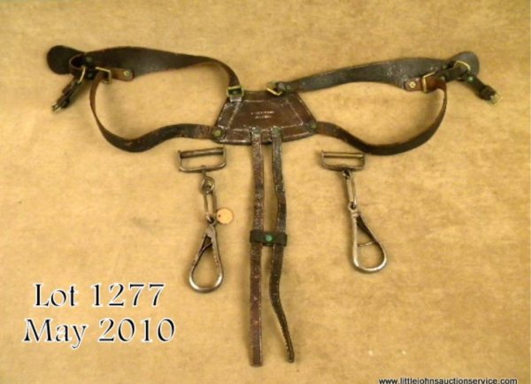 Lot of 3 items consisting of Watervliet arsenal-: Lot of 3 items consisting of Watervliet arsenal-marked sword hangar. Two unmarked and unidentified Civil War era carbine hooks. Est: $150 - $350
