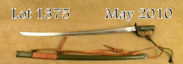Chinese cavalry sabre (Copy of Japanese military : Chinese cavalry sabre (Copy of Japanese military sword), approx. 38" overall with an approx. 32" blade, metal scabbard, leather hanger, guard hanging cord, in overall fine condition; the blade is near