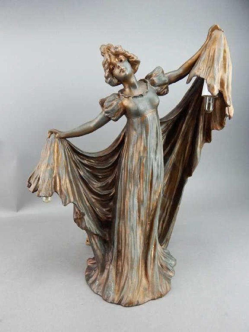 Original Antique Art Deco Figural Lamp (1 of 6)