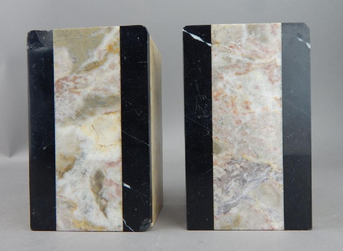 Art Deco Pink and Black Marble Bookends (1 of 4)