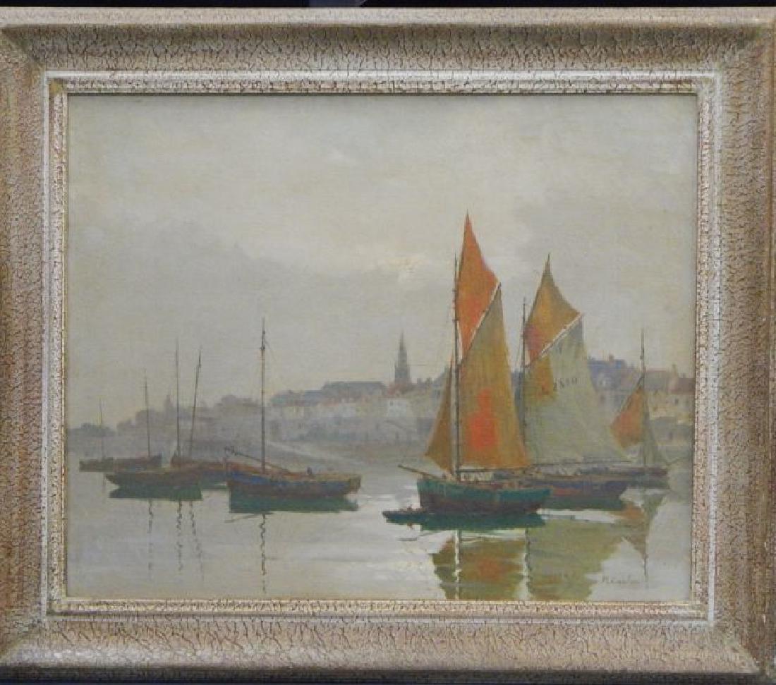 Rene Coulon (1876-) Oil on Canvas Painting (1 of 6)